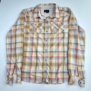 Marmot Long Sleeve Button Up Women’s Size L Outdoor Roll Tab Hiking Plaid Shirt